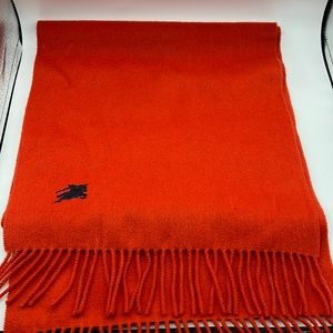 Burberry 100% cashmere scarf with embroidered logo